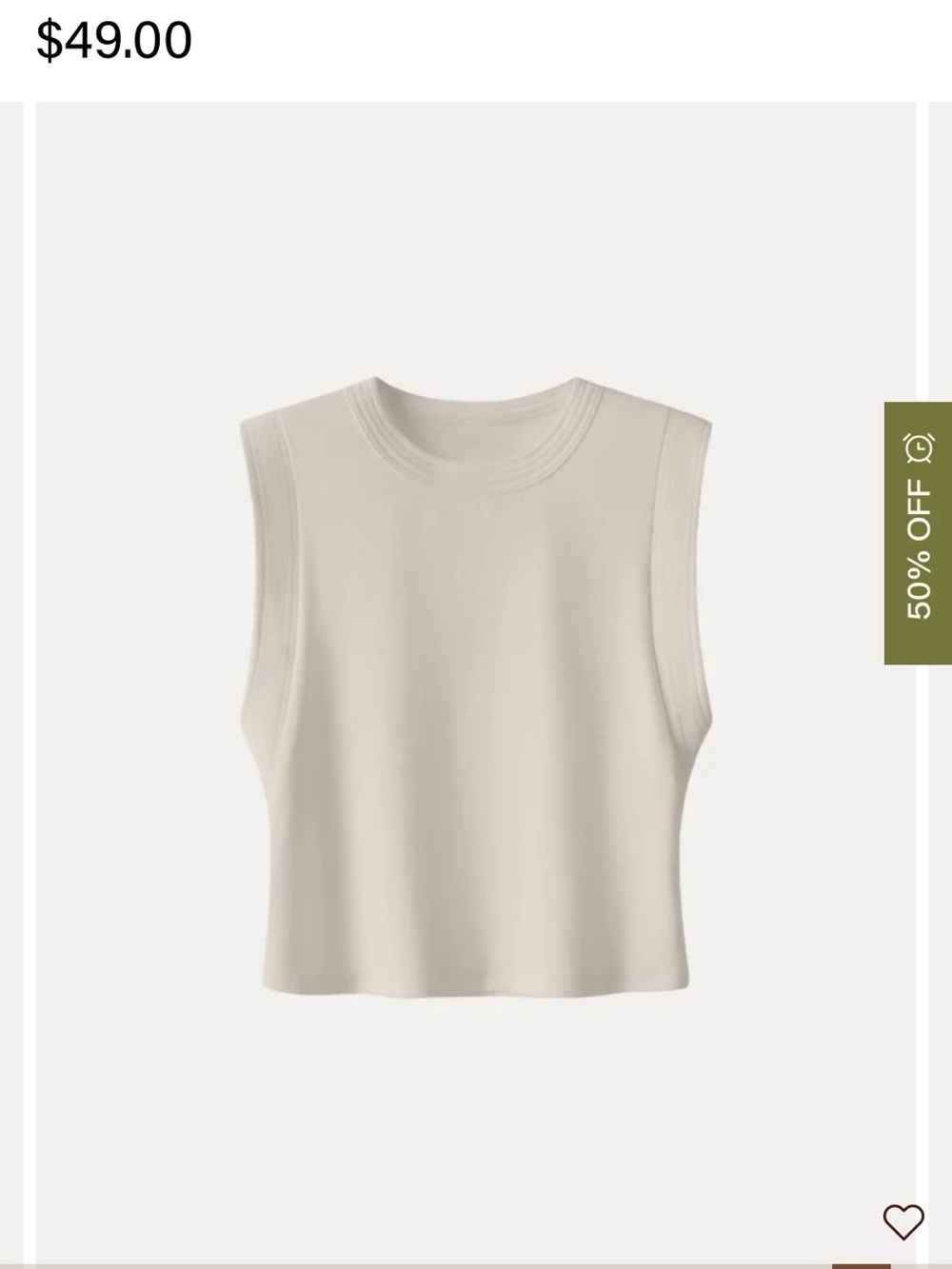 OGL Sleeveless Crewneck Tank Top in Cream